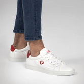 Baskets véganes de ville Blanches et rouges unisexe Winton - Meanwhile Boutique